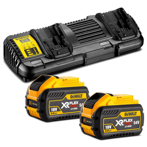 DCB132X2 DeWALT FLEXVOLT 54V baterijų ir kroviklio rinkinys (2x9.0 Ah)