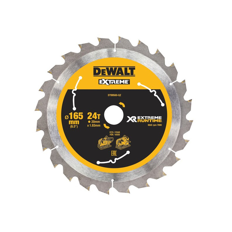 DeWALT FLEXVOLT EXTREME pjovimo diskas medienai 165x20 mm