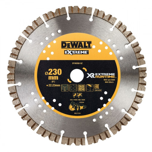 DT40260 DeWALT EXTREME deimantinis betono pjovimo diskas 230x22mm