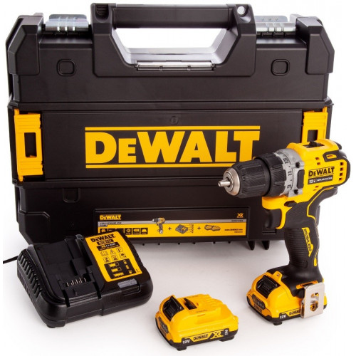 DCD701D2 DeWALT 12V kompaktiškas suktuvas-gręžtuvas (2x2.0 Ah)