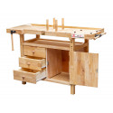 WB138C Holzmann medinis darbastalis su spintele ir spaustuvais