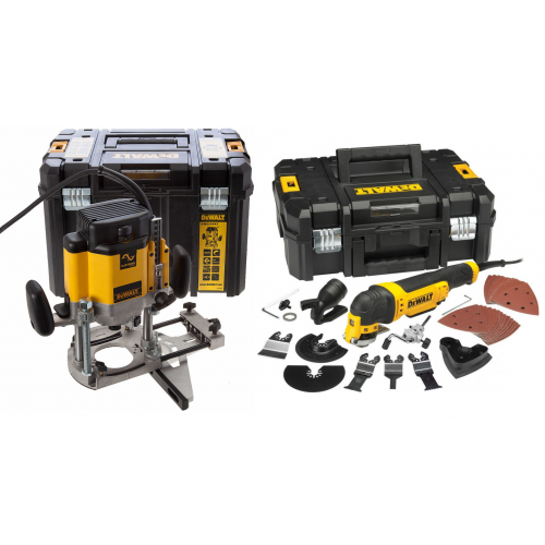 DWE315KT DeWALT daugiafunkcinis įrankis + DW625EKT kintamo greičio freza 2000 W