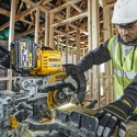 DeWALT DCS727Y2 FLEXVOLT akumuliatorinis skersavimo pjūklas + DE7023 elektrinio pjūklo stalas