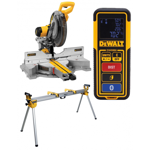 DWS780XPS DeWALT 305 mm slankus skersinis pjūklas + DE7023 stalas + DW099S atstumų matuoklis