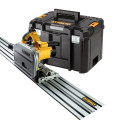 DWS780XPS DeWALT 305 mm slankus skersinis pjūklas + DWS520KTR 55 mm diskinis pjūklas su 1,5 m liniuote