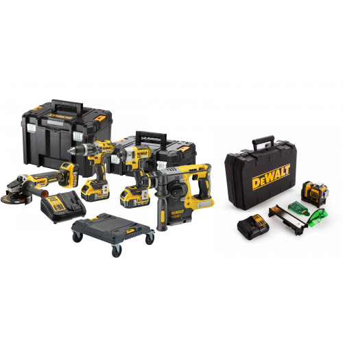 DCK422P3 DeWALT 18V combo rinkinys , 3 x 5.0 Ah lagaminas