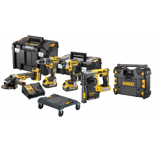 DCK422P3T DeWALT 18V combo rinkinys (3x5.0 Ah) + DWST1-81078 TSTAK radijo imtuvas + DOVANA!