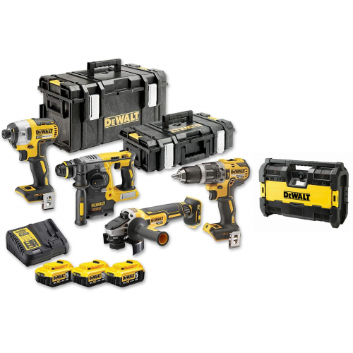 DCK422P3 DeWALT 18V combo rinkinys , 3 x 5.0 Ah lagaminas