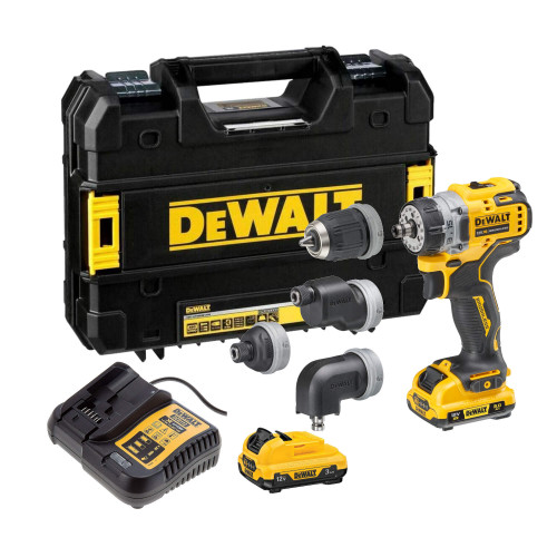 DCD703L2T DeWALT 12V suktuvas-gręžtuvas su keičiamomis galvomis (2x3.0 Ah)
