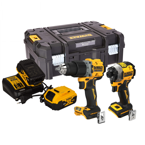 DCK2050P2T DeWALT 18V kompaktiškas smūginis suktuvas + suktuvas-gręžtuvas (2x5.0 Ah)