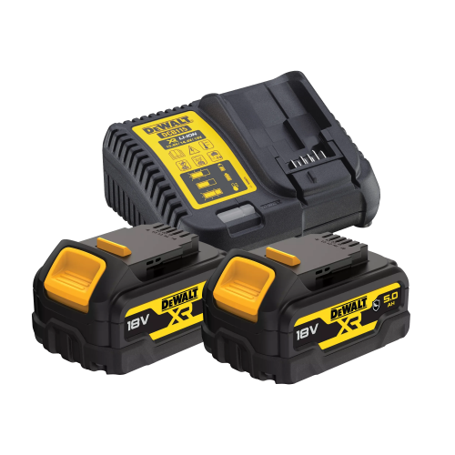 DCB115P2G DeWALT 18V baterijų ir kroviklio rinkinys (2x5.0 Ah)