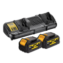 DCB132P2G DeWALT 18V baterijų ir dvigubo kroviklio rinkinys (2x5.0 Ah)