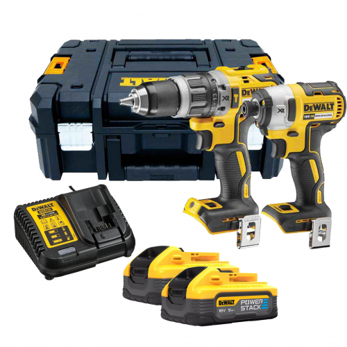 DCK266H2T DeWALT 18V smūginis suktuvas + suktuvas-gręžtuvas (2x5.0 Ah)