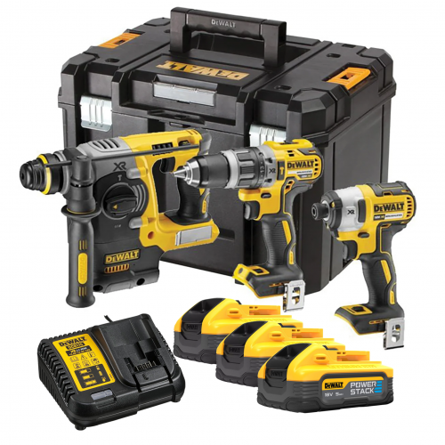 DCK368P3T DeWALT įrankių rinkinys (3x5.0 Ah)