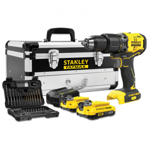  Stanley V20, 18V smūginis suktuvas – gręžtuvas (2x1.5 Ah)