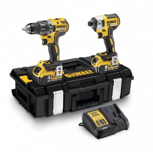 DCK266M2 DeWALT 18V smūginis suktuvas + suktuvas-gręžtuvas (2x4.0 Ah) + DOVANA!