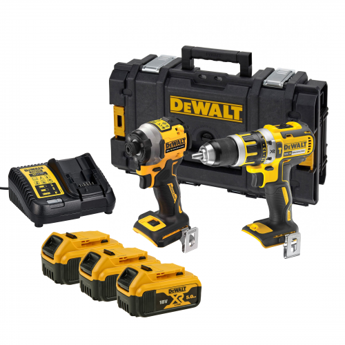 DCK296P3 DeWALT 18V kompaktiškas smūginis suktuvas + suktuvas-gręžtuvas (3x5.0 Ah) + DOVANA!