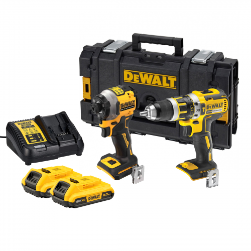 DCK296D2 DeWALT 18V kompaktiškas smūginis suktuvas + suktuvas-gręžtuvas (2x2.0 Ah) + DOVANA!