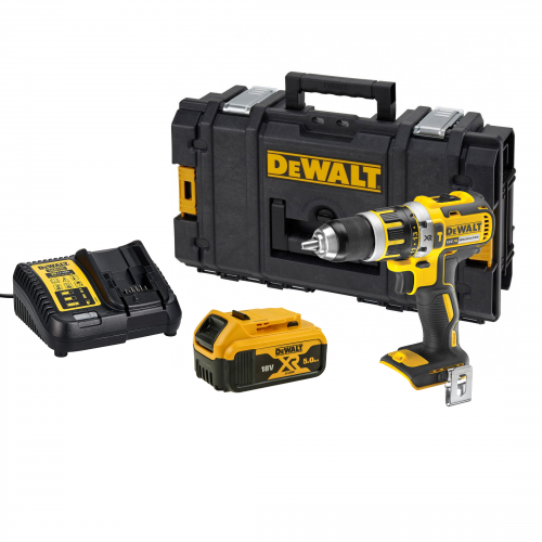 DCD796P1K DeWALT 18V suktuvas – smūginis gręžtuvas (1x5.0 Ah) + DOVANA!