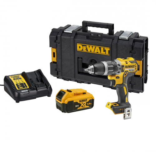 DCD791P1K DeWALT 18V suktuvas – gręžtuvas (1x5.0 Ah) + DOVANA!