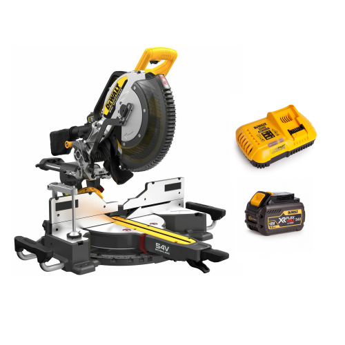 DCS781T1 DeWALT FLEXVOLT 54V skersinio pjovimo staklės 305 mm (1x6.0 Ah)