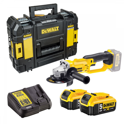 DCG412P2 DeWALT 18V kampinis šlifuoklis (2x5.0 Ah)