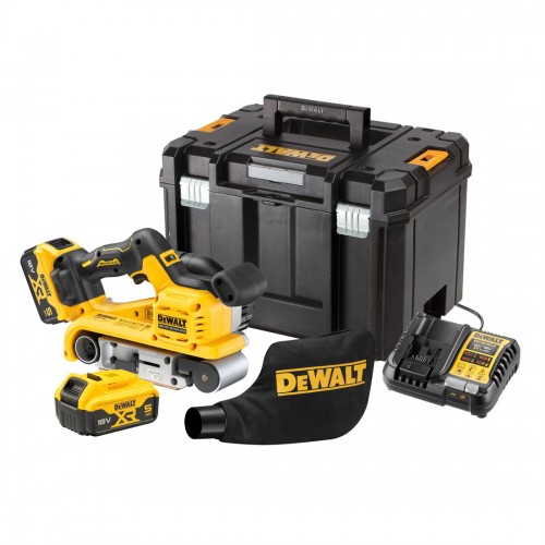 DCW220P2  DeWALT 18V juostinis šlifuoklis (2x5.0 Ah)