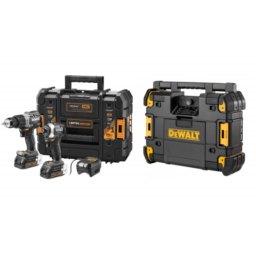 DCK200ME2GT DeWALT McLaren Edition 18V smūginis suktuvas + suktuvas-gręžtuvas (2x1.7 Ah)  + DWST1-81079 TSTAK radijo imtuvas