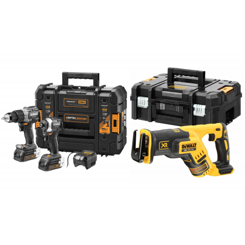 DCK200ME2GT DeWALT McLaren Edition 18V smūginis suktuvas + suktuvas-gręžtuvas (2x1.7 Ah) + DCS367NT tiesinis pjūklas