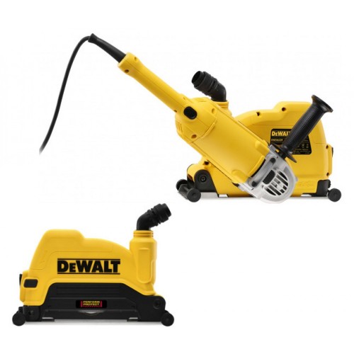 DWE492GK DeWALT 230 mm kampinis šlifuoklis su nusiurbimo gaubtu