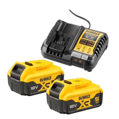 DCB1104P2 DeWALT 4A greitojo kroviklio ir akumuliatorių rinkinys (2x5.0 Ah)