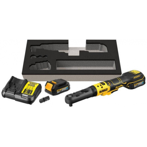 DCF510E2G DeWALT 18V akumuliatorinė terkšlė 1/2", 3/8" (2x1.7 Ah)