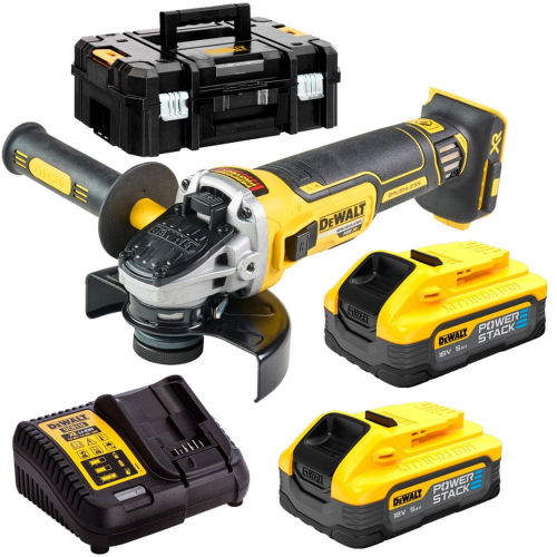 DCG405H2T DeWALT 18V kampinis šlifuoklis (2x5.0 Ah)
