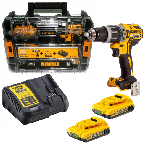 DCD796D2T DeWALT 18V suktuvas – smūginis gręžtuvas (2x2.0 Ah)