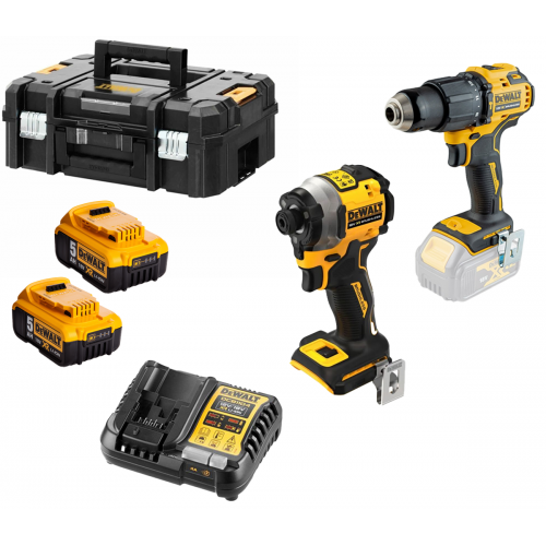 DCDF708P2 DeWALT 18V gręžtuvo - suktuvo ir smūginio suktuvo rinkinys (2x5.0 Ah)