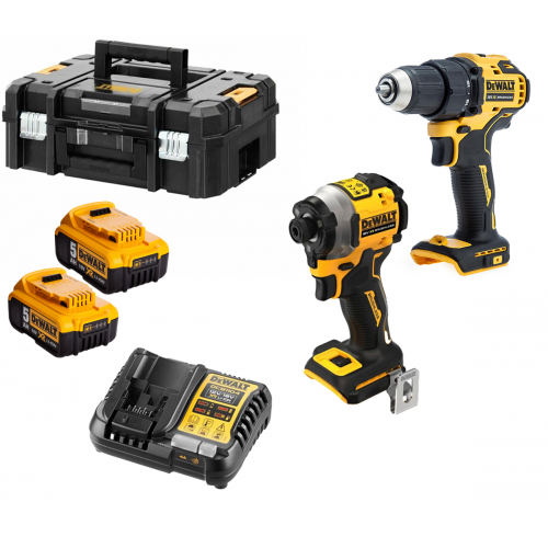 DCDF708P2 DeWALT 18V gręžtuvo - suktuvo ir smūginio suktuvo rinkinys (2x5.0 Ah)