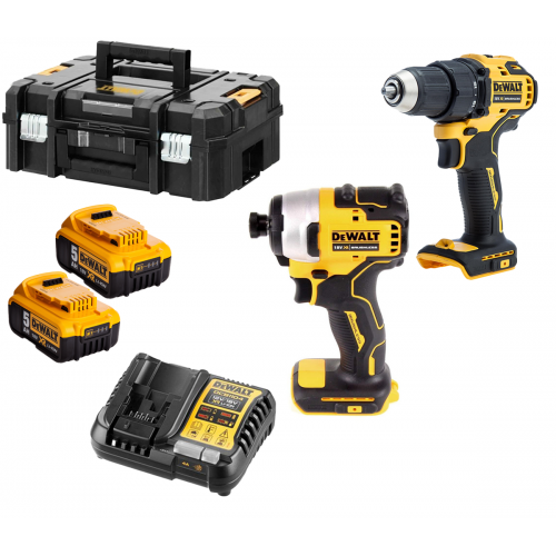 DCDF708P2 DeWALT 18V gręžtuvo - suktuvo ir smūginio suktuvo rinkinys (2x5.0 Ah)