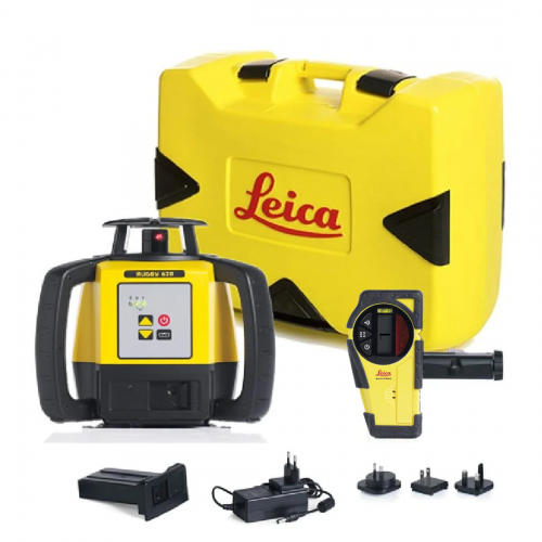 Leica Rugby 680 lazerinis nivelyras su Basic Rod Eye detektoriumi, Li-ion
