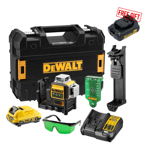 DCE089D1G DeWALT kryžminių linijų lazeris (1x2.0 Ah) + DOVANA!