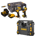 DCK296P2T + DWST1-81079  DeWALT 18V kompaktiškas smūginis suktuvas + suktuvas-gręžtuvas + DWST1-81079 radijo imtuvas (2x5.0 Ah)