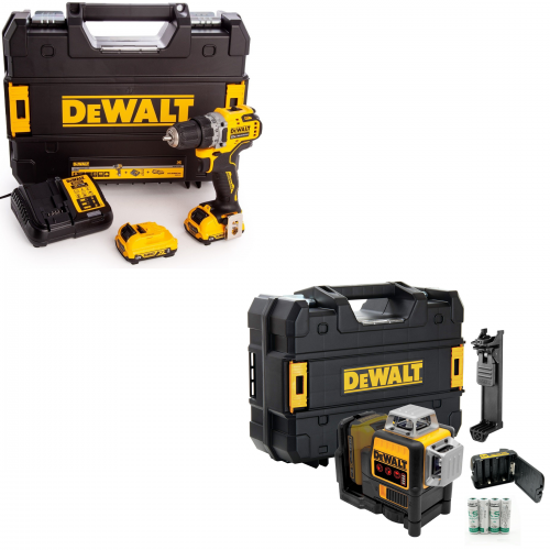 DCD701D2 DeWALT 12V kompaktiškas suktuvas-gręžtuvas (2x2.0 Ah)