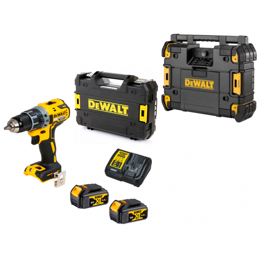 DCD791M2 + DWST1-81079 DeWALT 18V suktuvas – gręžtuvas + DWST1-81079 DeWALT TSTAK radijo imtuvas (2x4.0 Ah)