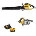 DWE397 + DCV501LN DeWALT tandeminis pjūklas 430 mm + rankinis siurblys (1x5.0 Ah)