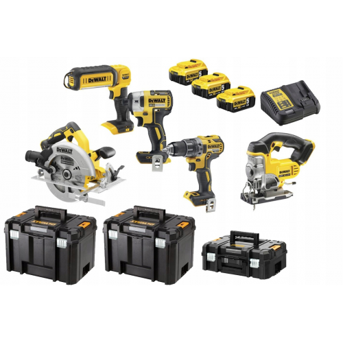 DCK525P3 DeWALT 18V akumuliatorinių įrankių rinkinys (3x5.0 Ah)