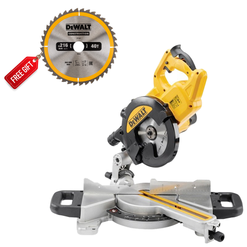 DWS773 DeWALT 216 mm skersinio pjovimo staklės 1300W + DOVANA!