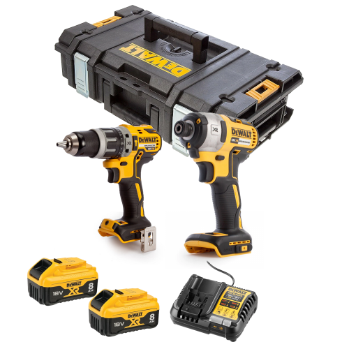 DCK266W2 DeWALT 18V smūginis suktuvas + suktuvas-gręžtuvas + DOVANA! (2x8.0 Ah)