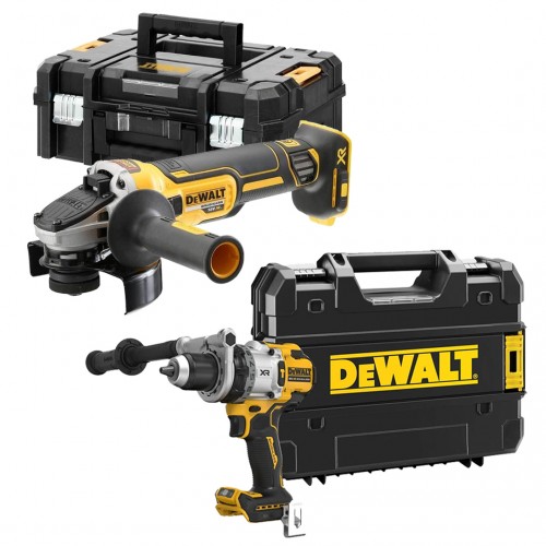 DCD1007NT DeWALT 18V suktuvas - smūginis gręžtuvas + DCG406NT 18V kampinis šlifuoklis