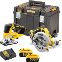 DCK2012P2T DeWALT 18V diskinio pjūklo ir siaurapjūklio rinkinys (2x5.0 Ah)