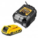 DCB1102D1 DeWALT 18V akumuliatorių ir kroviklio rinkinys (1x2.0 Ah)