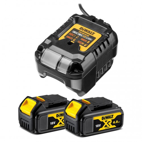 DCB1102M2 DeWALT 18V akumuliatorių ir kroviklio rinkinys (2x4.0 Ah)